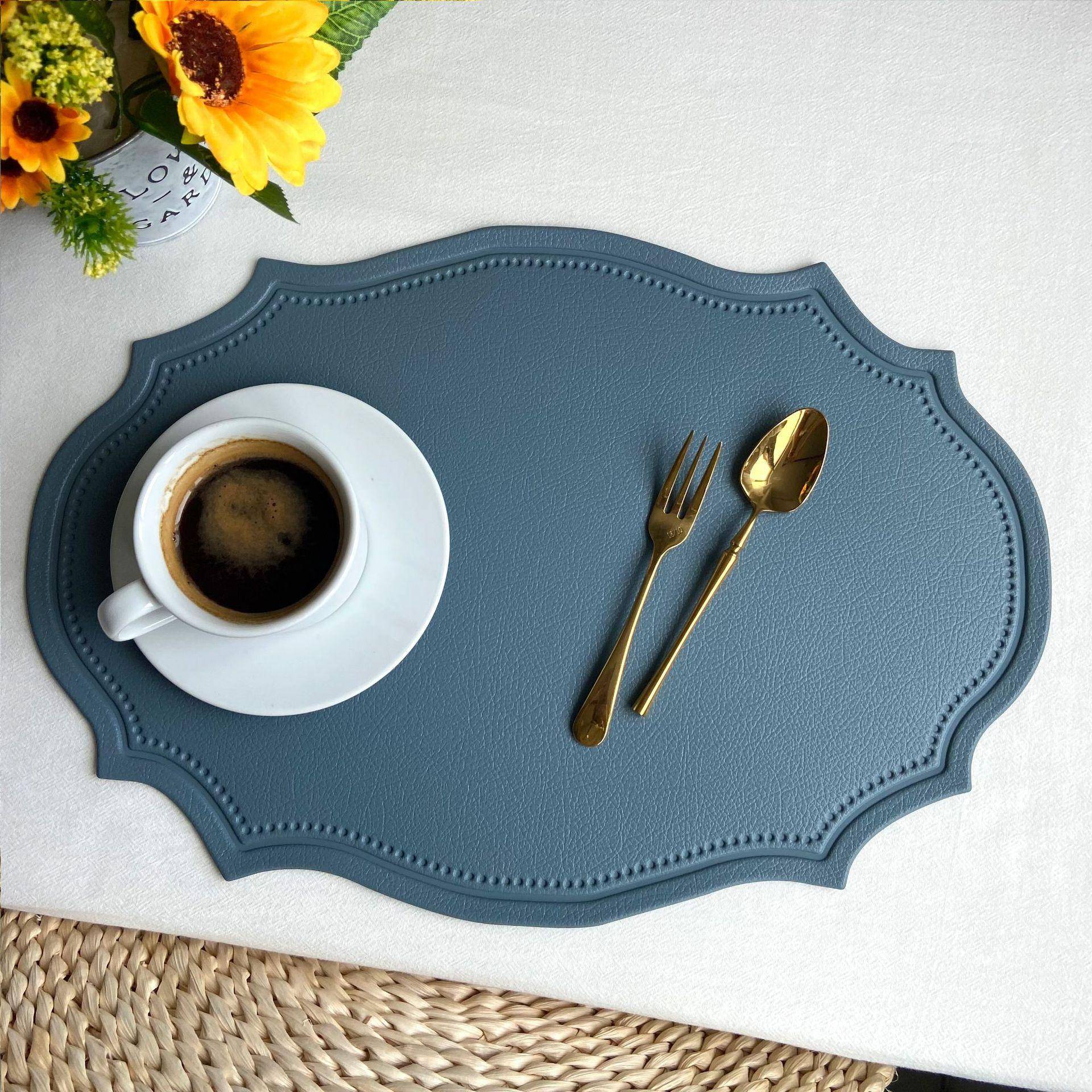 1PCS Faux Leder Tischset Küche Esstisch Pad Schwarz Grün Ort Matte Geschirr Cafe Pad blau von Joom DACH