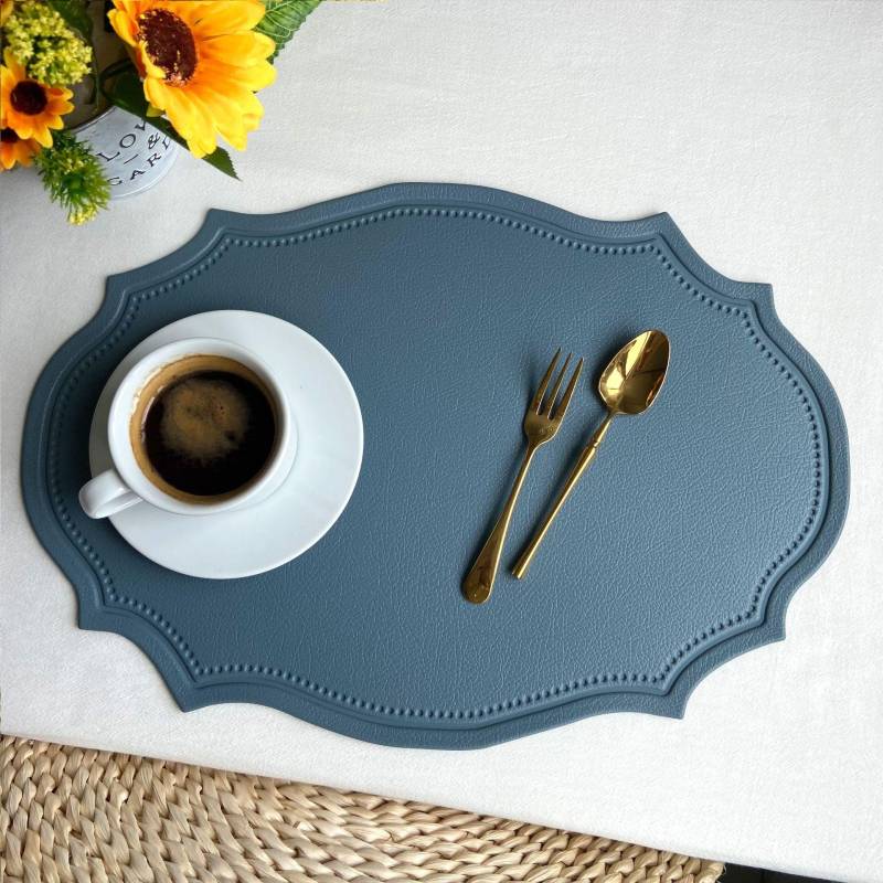 1PCS Faux Leder Tischset Küche Esstisch Pad Schwarz Grün Ort Matte Geschirr Cafe Pad blau von Joom DACH