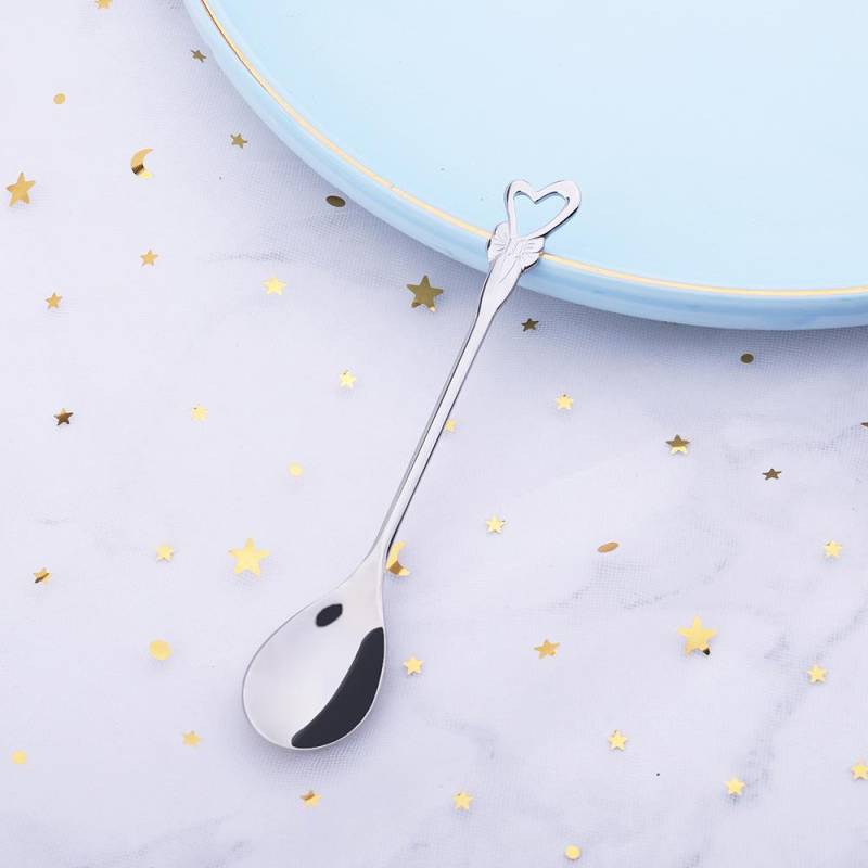 1PCS Teelöffel Kaffee Löffel 304 Edelstahl Löffel Rühren Blume Löffel Paar Löffel Weihnachten Geschenk heart shape silber von Joom DACH