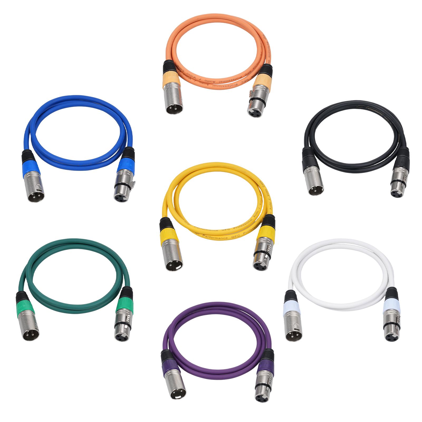 1Pack 3 Pin Dmx Kabel Männlich Weiblich XLR Patch Kabel DMX512 Signal Kabel Mikrofon Kabel XLR Kabel bunt von Joom DACH