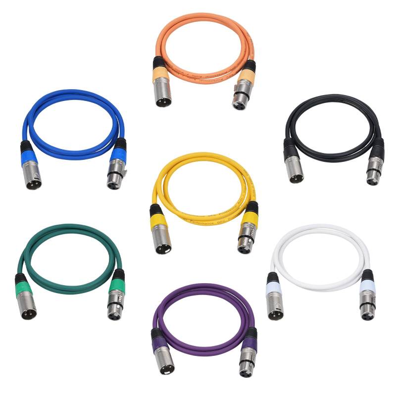 1Pack 3 Pin Dmx Kabel Männlich Weiblich XLR Patch Kabel DMX512 Signal Kabel Mikrofon Kabel XLR Kabel bunt von Joom DACH