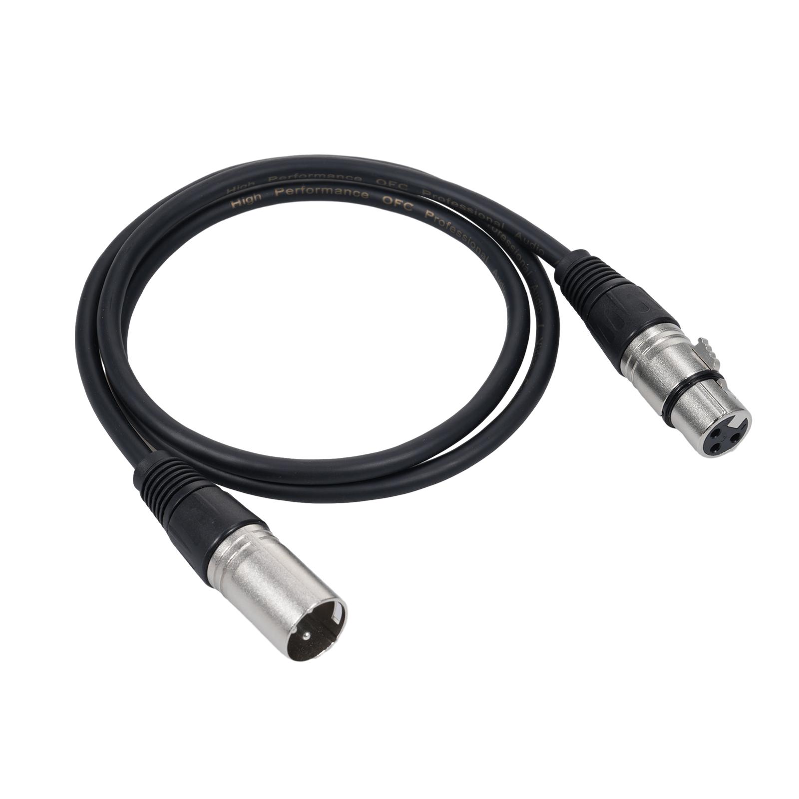 1Pack 3 Pin Dmx Kabel Männlich Weiblich XLR Patch Kabel DMX512 Signal Kabel Mikrofon Kabel XLR Kabel schwarz von Joom DACH