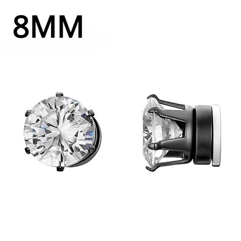 1Pairs Kristall Starke Magnetische Ohr Stud Clip Ohrringe für Männer und Frauen Punk Runde Zirkon Magnet Ohrringe Nicht Piercing schmuck von Joom DACH