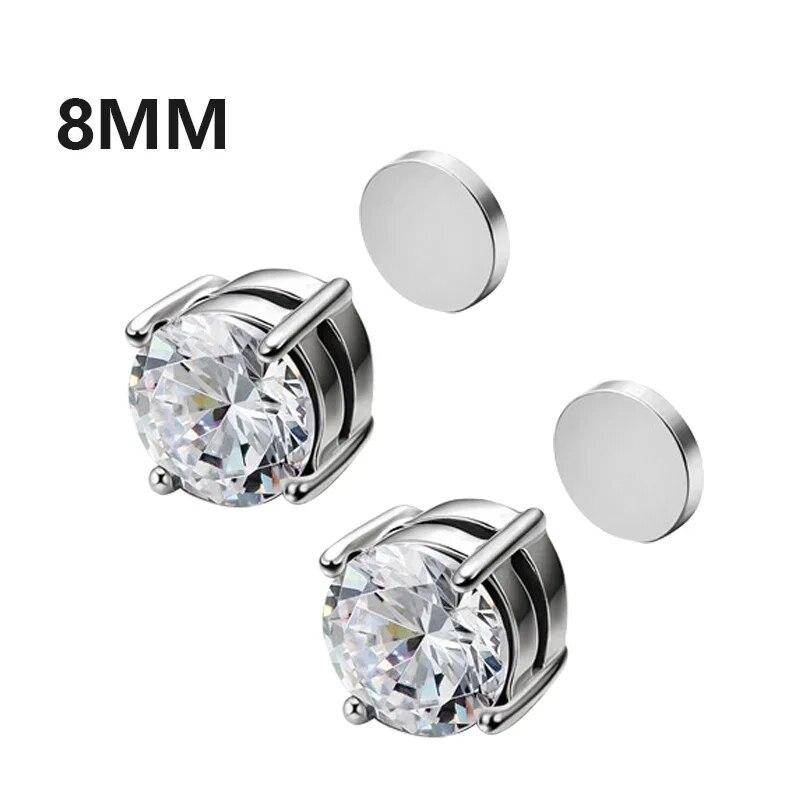 1Pairs Kristall Starke Magnetische Ohr Stud Clip Ohrringe für Männer und Frauen Punk Runde Zirkon Magnet Ohrringe Nicht Piercing schmuck von Joom DACH