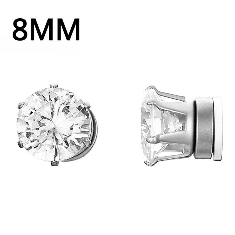 1Pairs Kristall Starke Magnetische Ohr Stud Clip Ohrringe für Männer und Frauen Punk Runde Zirkon Magnet Ohrringe Nicht Piercing schmuck von Joom DACH