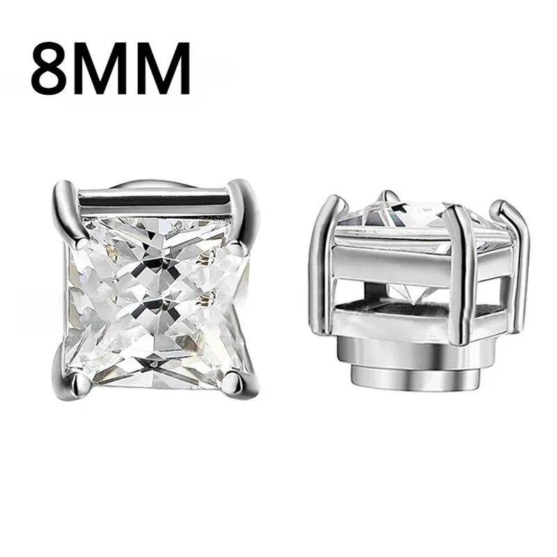 1Pairs Kristall Starke Magnetische Ohr Stud Clip Ohrringe für Männer und Frauen Punk Runde Zirkon Magnet Ohrringe Nicht Piercing schmuck von Joom DACH