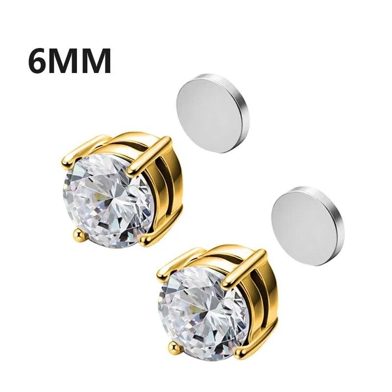 1Pairs Kristall Starke Magnetische Ohr Stud Clip Ohrringe für Männer und Frauen Punk Runde Zirkon Magnet Ohrringe Nicht Piercing schmuck von Joom DACH