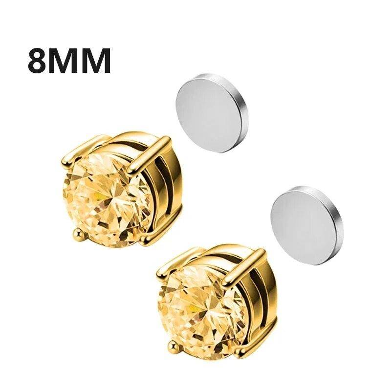 1Pairs Kristall Starke Magnetische Ohr Stud Clip Ohrringe für Männer und Frauen Punk Runde Zirkon Magnet Ohrringe Nicht Piercing schmuck von Joom DACH