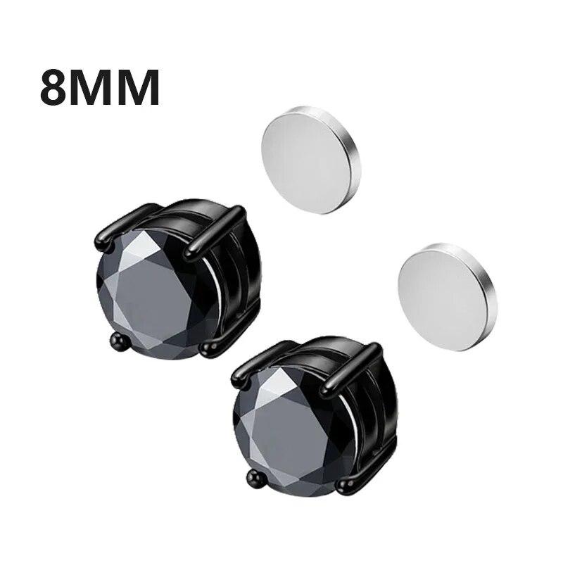 1Pairs Kristall Starke Magnetische Ohr Stud Clip Ohrringe für Männer und Frauen Punk Runde Zirkon Magnet Ohrringe Nicht Piercing schmuck von Joom DACH