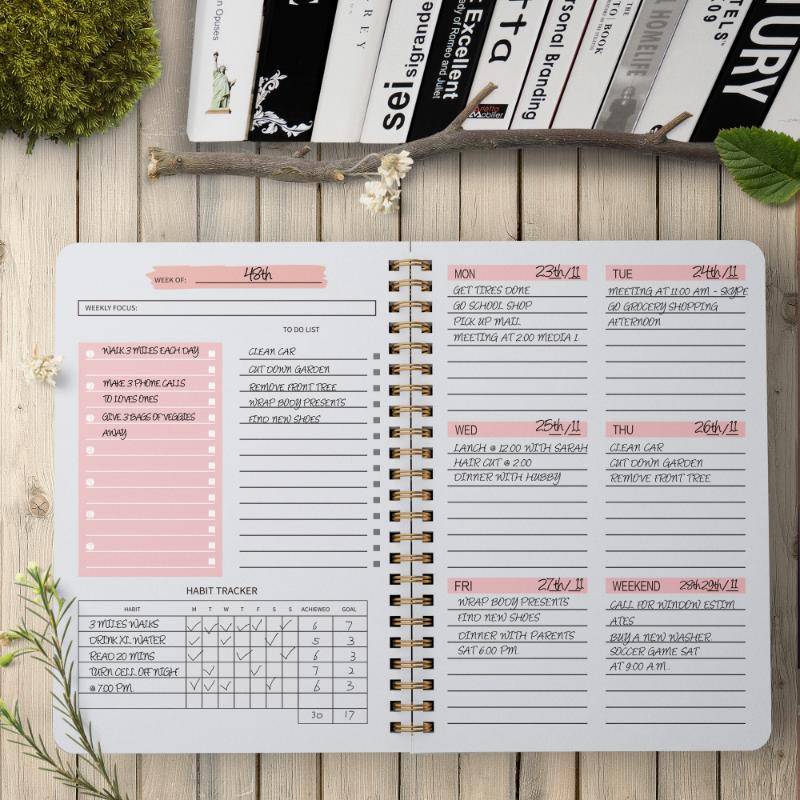 1Pc A5 Agenda Planer Notebook Tagebuch Wöchentlich Planer Zeitpläne Organizer Notebook Für Schule Schreibwaren Büro LXY rosa von Joom DACH