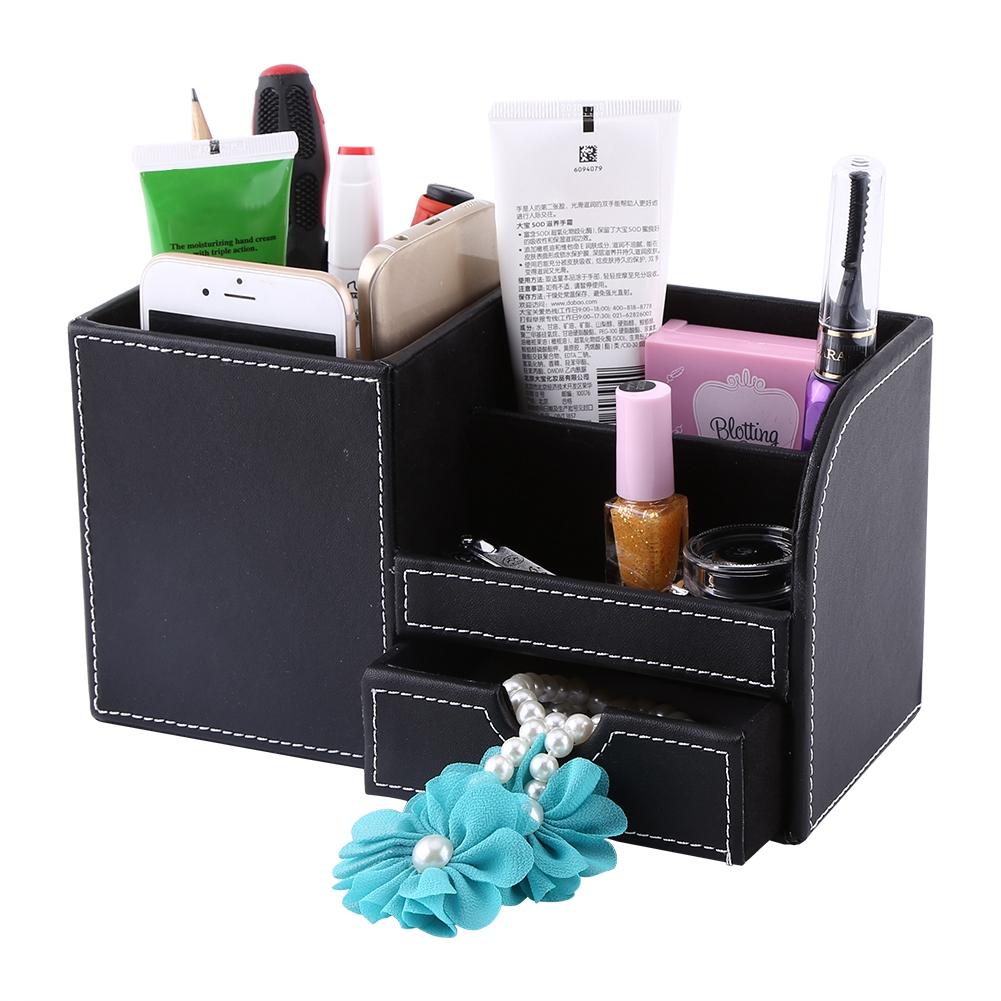 1Pc Holz Leder Multifunktions Schreibtisch Schreibwaren Organizer Storage Box Stift Bleistift Halter Fall von Joom DACH