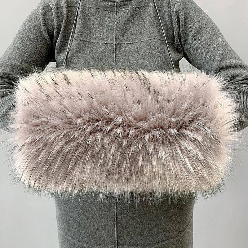 1Pc Lady Imitation Weich Verdicken Plüsch Flauschigen Faux Fuchs Pelz Hand Wärmer Handschuhe Arm Ärmel Muff Kissen von Joom DACH