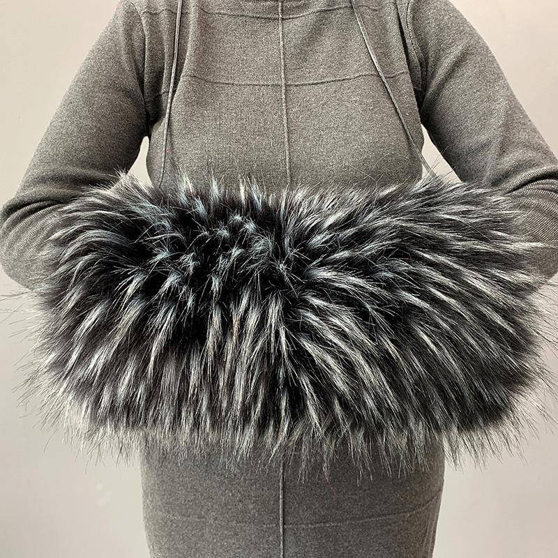 1Pc Lady Imitation Weich Verdicken Plüsch Flauschigen Faux Fuchs Pelz Hand Wärmer Handschuhe Arm Ärmel Muff Kissen von Joom DACH