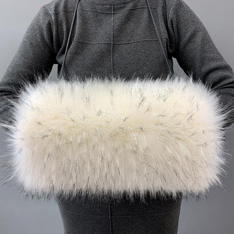 1Pc Lady Imitation Weich Verdicken Plüsch Flauschigen Faux Fuchs Pelz Hand Wärmer Handschuhe Arm Ärmel Muff Kissen von Joom DACH