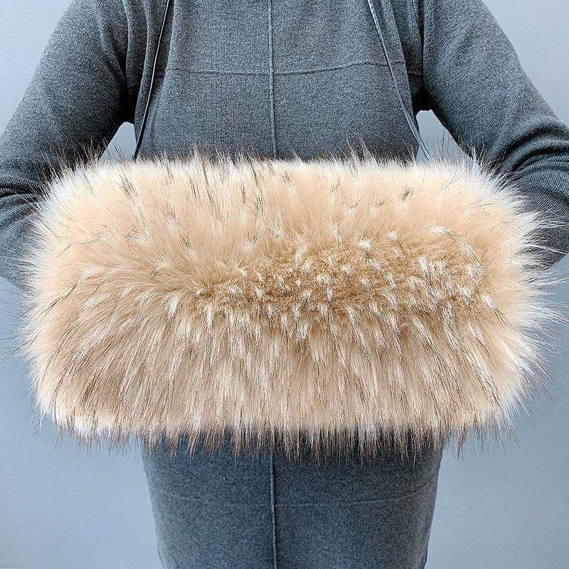 1Pc Lady Imitation Weich Verdicken Plüsch Flauschigen Faux Fuchs Pelz Hand Wärmer Handschuhe Arm Ärmel Muff Kissen von Joom DACH