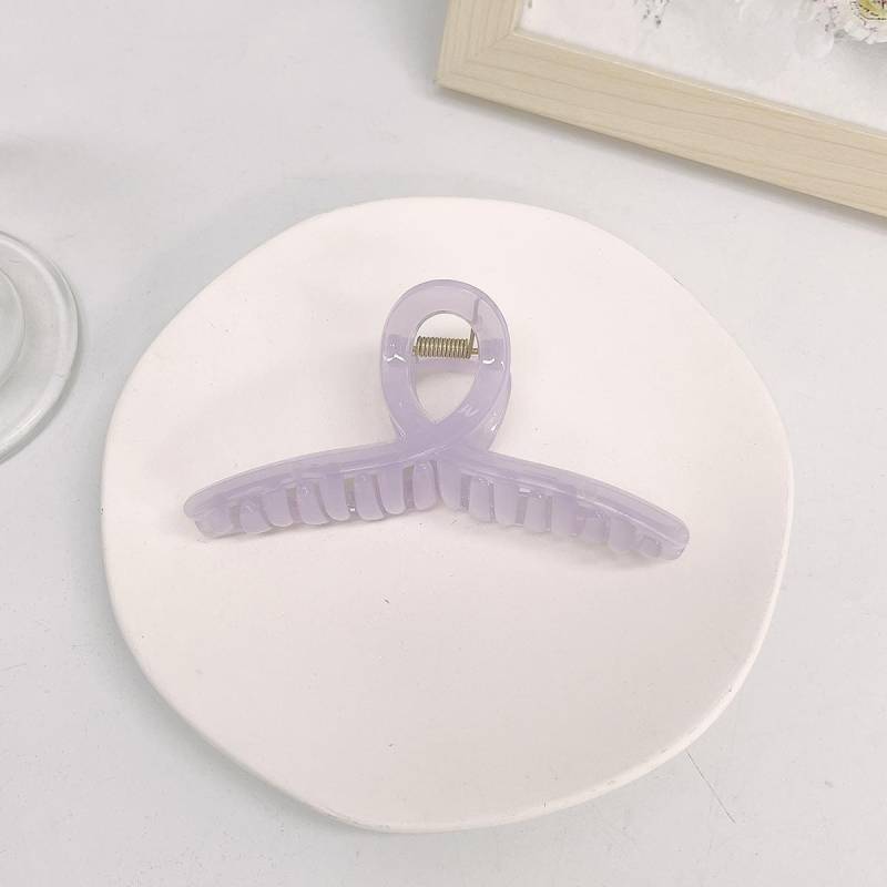 Mode Acryl Jelly Einfache Große Haarspange für Frauen Damen Make-up Haarspangen Haarschmuck Krabbe Badezimmer-Clip Kopfschmuck 11cm violett von Joom DACH