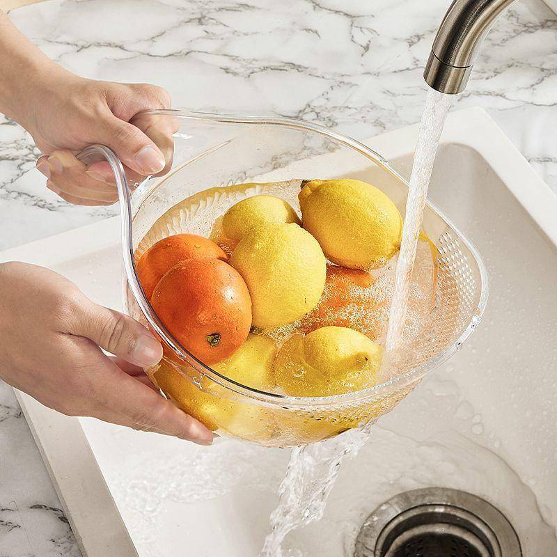 1Pc Multifunktionale Ablauf Korb Ablauf Schüssel Haushalt Spüle Gemüse Becken Küche Reis Waschen Sieb Obst Platte 1PCS weiß von Joom DACH