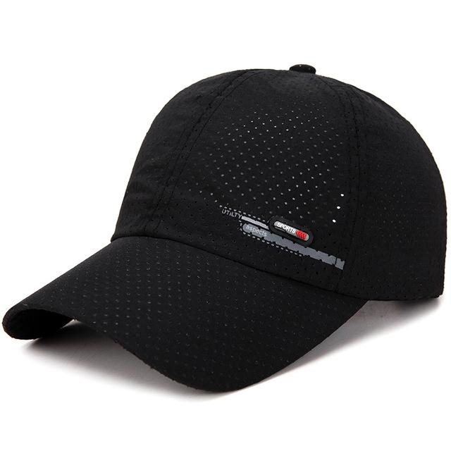 1Pc Sommer Luxus Marke Für Männer Sport Lauf Schweiß Baseball Kappe Männlichen Kanada Golf Caps Quick Dry Frauen Solide snapback Knochen Hut schwarz von Joom DACH