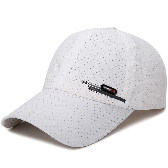 1Pc Sommer Luxus Marke Für Männer Sport Lauf Schweiß Baseball Kappe Männlichen Kanada Golf Caps Quick Dry Frauen Solide snapback Knochen Hut weiß von Joom DACH