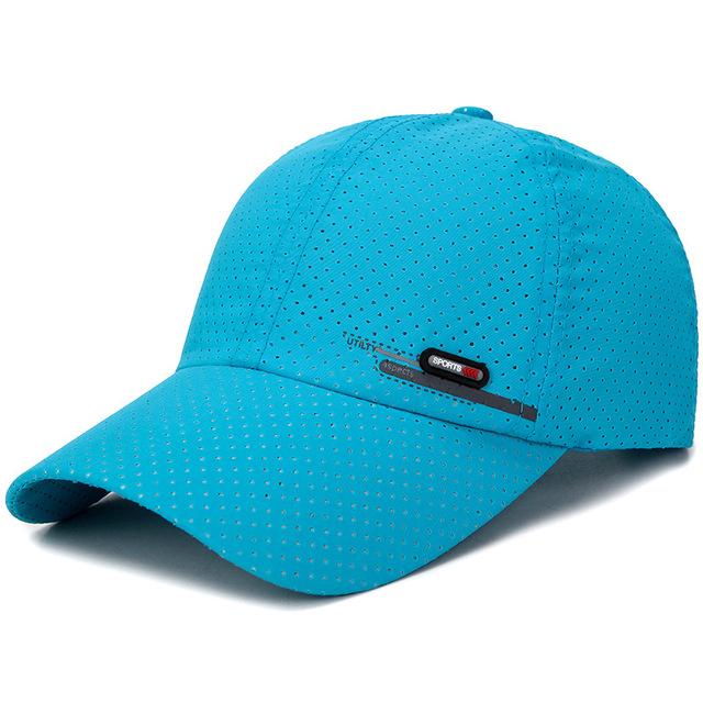 1Pc Sommer Luxus Marke Für Männer Sport Lauf Schweiß Baseball Kappe Männlichen Kanada Golf Caps Quick Dry Frauen Solide snapback Knochen Hut see-blaue von Joom DACH
