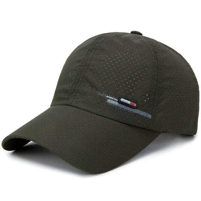 1Pc Sommer Luxus Marke Für Männer Sport Lauf Schweiß Baseball Kappe Männlichen Kanada Golf Caps Quick Dry Frauen Solide snapback Knochen Hut armee grüne von Joom DACH