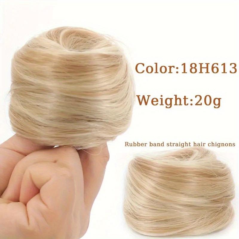 1Pc Synthetische Haarknoten Gerade Chignon Elastisches Gummiband Gefälschte Haarspange Haarschwanzverlängerung Hochsteckfrisur Haarteil Pferdeschwanz 4inch von Joom DACH
