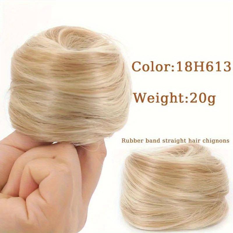 1Pc Synthetische Haarknoten Gerade Chignon Elastisches Gummiband Gefälschte Haarspange Haarschwanzverlängerung Hochsteckfrisur Haarteil Pferdeschwanz 4inch von Joom DACH