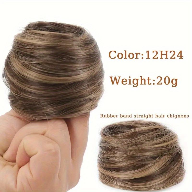 1Pc Synthetische Haarknoten Gerade Chignon Elastisches Gummiband Gefälschte Haarspange Haarschwanzverlängerung Hochsteckfrisur Haarteil Pferdeschwanz 4inch von Joom DACH