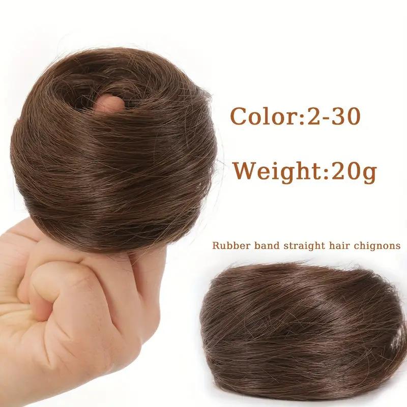 1Pc Synthetische Haarknoten Gerade Chignon Elastisches Gummiband Gefälschte Haarspange Haarschwanzverlängerung Hochsteckfrisur Haarteil Pferdeschwanz von Joom DACH