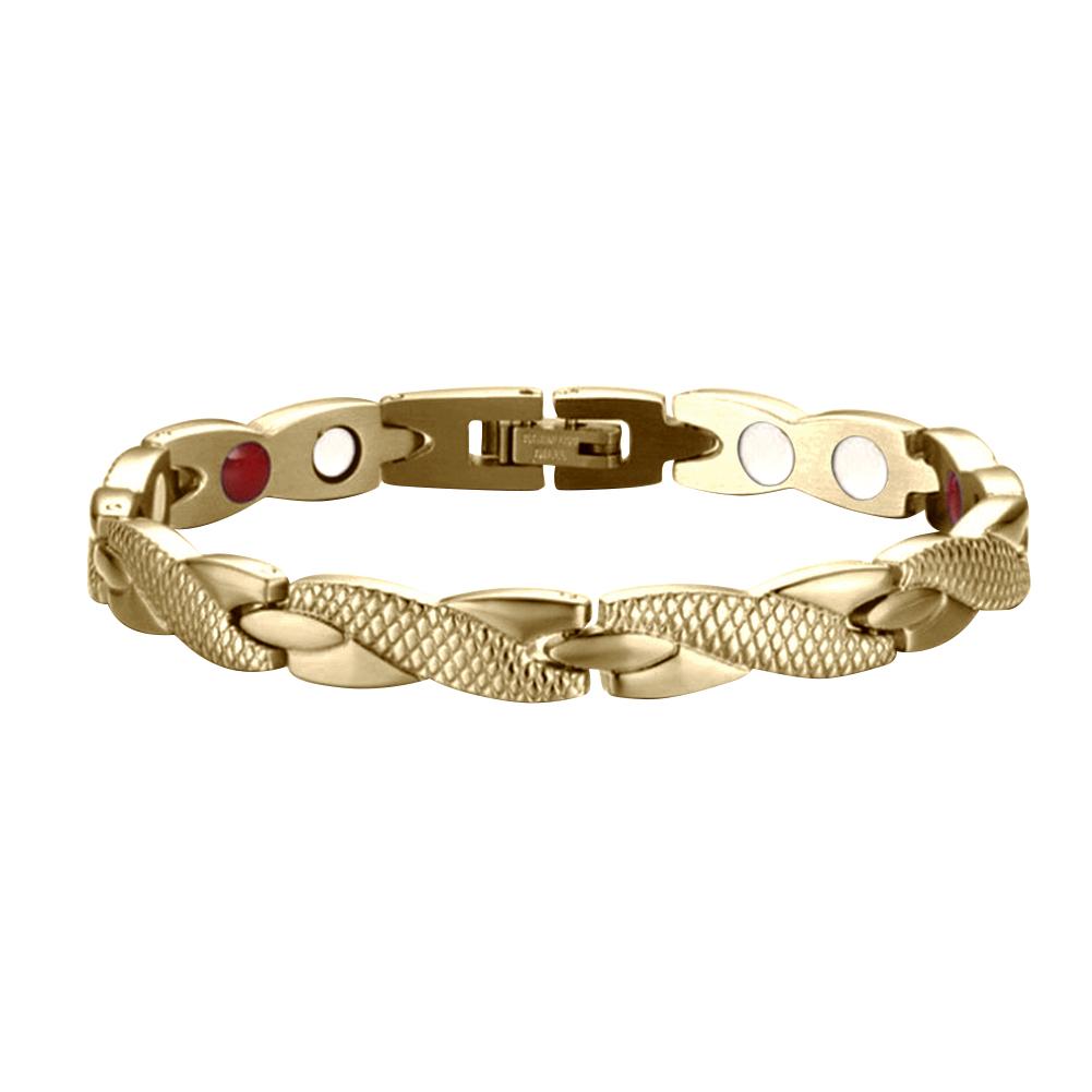 1Pc Twisted Muster Magnetische Magnet Armband Für Frauen Power Magnete Armbänder Armreifen Für Frauen Männer gold von Joom DACH