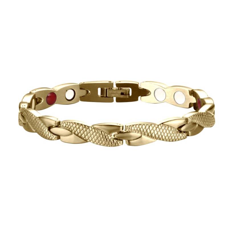 1Pc Twisted Muster Magnetische Magnet Armband Für Frauen Power Magnete Armbänder Armreifen Für Frauen Männer gold von Joom DACH