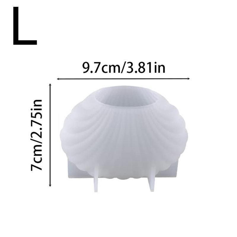 1Pcs Epoxy Harz Form Dreidimensionale Unregelmäßige Fan-förmigen Shell Aromatherapie Kerze Silikon Formen L weiß von Joom DACH