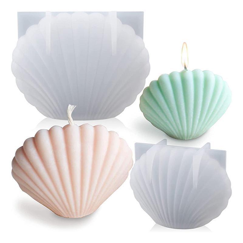 1Pcs Epoxy Harz Form Dreidimensionale Unregelmäßige Fan-förmigen Shell Aromatherapie Kerze Silikon Formen S weiß von Joom DACH