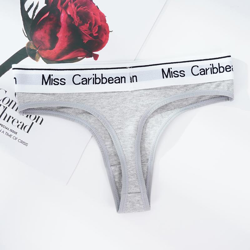 1Pcs Frauen Nahtlose Baumwolle Tangas Höschen Brief Breiten Gürtel G-string Niedrigen Taille Slips Unterwäsche XL grau von Joom DACH