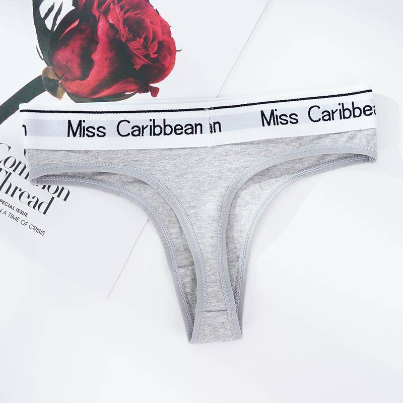 1Pcs Frauen Nahtlose Baumwolle Tangas Höschen Brief Breiten Gürtel G-string Niedrigen Taille Slips Unterwäsche XL grau von Joom DACH