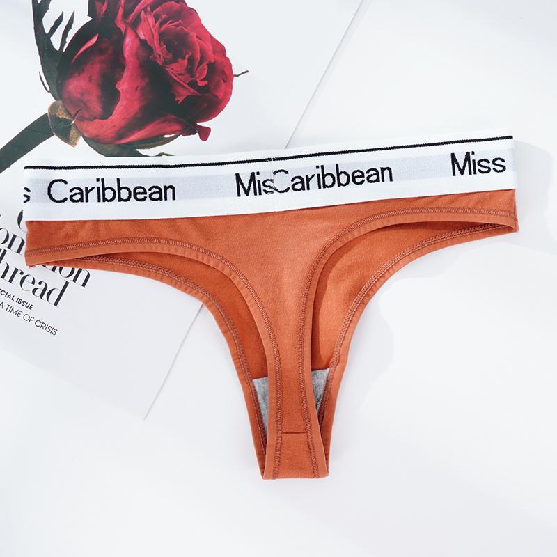 1Pcs Frauen Nahtlose Baumwolle Tangas Höschen Brief Breiten Gürtel G-string Niedrigen Taille Slips Unterwäsche XL orange von Joom DACH