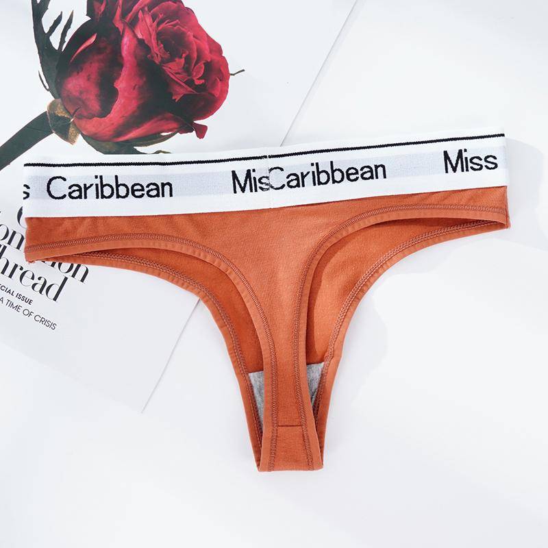 1Pcs Frauen Nahtlose Baumwolle Tangas Höschen Brief Breiten Gürtel G-string Niedrigen Taille Slips Unterwäsche XL orange von Joom DACH