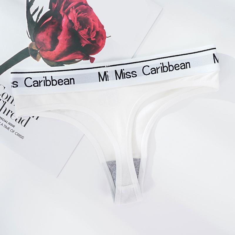 1Pcs Frauen Nahtlose Baumwolle Tangas Höschen Brief Breiten Gürtel G-string Niedrigen Taille Slips Unterwäsche XL weiß von Joom DACH