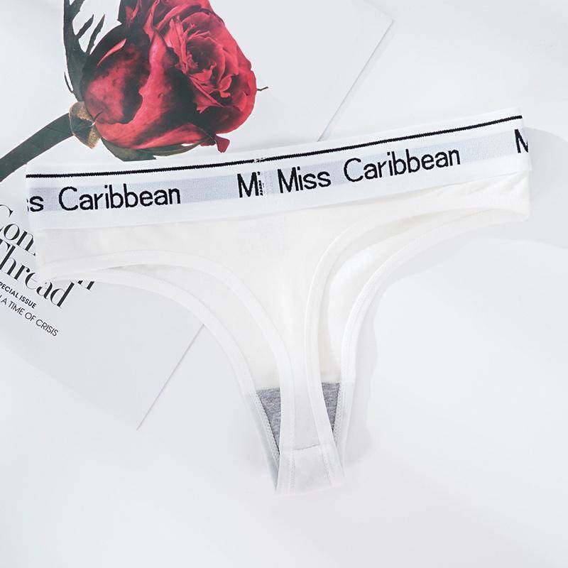 1Pcs Frauen Nahtlose Baumwolle Tangas Höschen Brief Breiten Gürtel G-string Niedrigen Taille Slips Unterwäsche XL weiß von Joom DACH