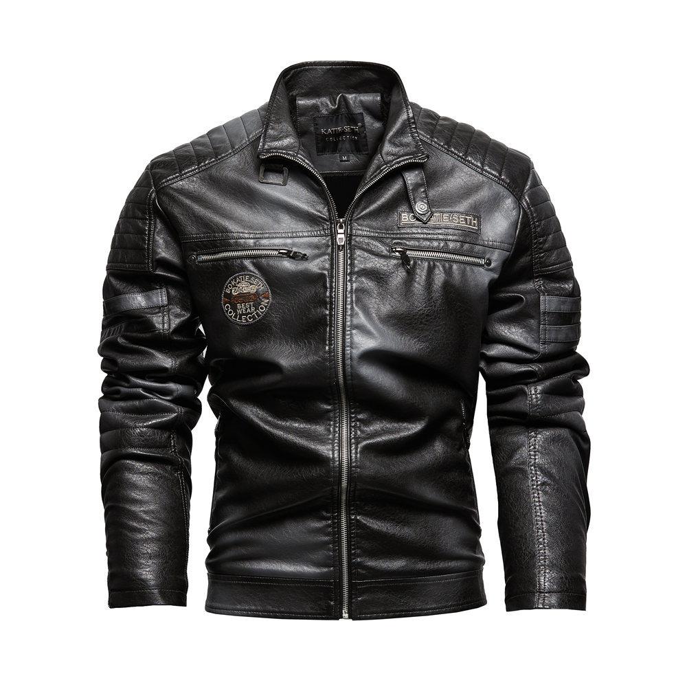 1Pcs Herren Winter Windschutz Leder Jacke Motorrad Jacken Mantel verdicken Mantel 2XL von Joom DACH