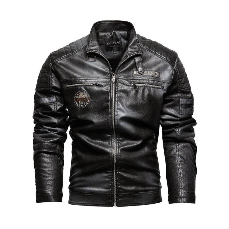 1Pcs Herren Winter Windschutz Leder Jacke Motorrad Jacken Mantel verdicken Mantel 3XL von Joom DACH