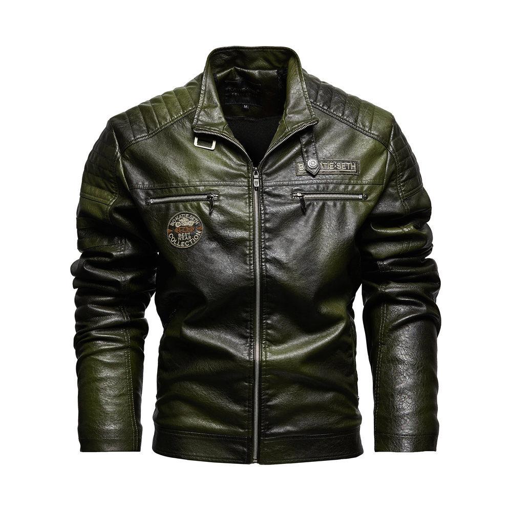 1Pcs Herren Winter Windschutz Leder Jacke Motorrad Jacken Mantel verdicken Mantel 3XL von Joom DACH