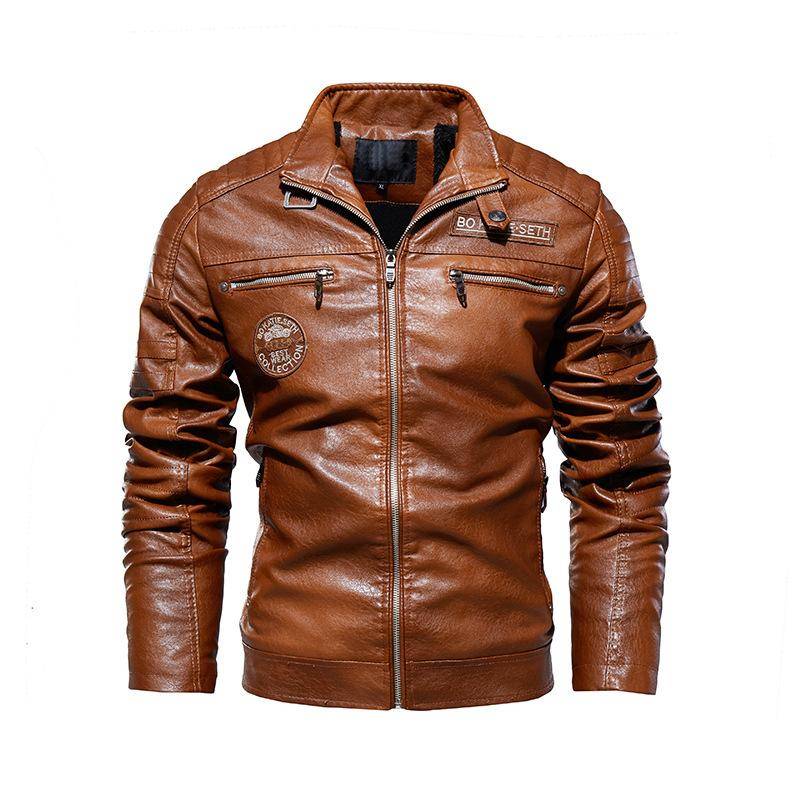 1Pcs Herren Winter Windschutz Leder Jacke Motorrad Jacken Mantel verdicken Mantel 6XL von Joom DACH