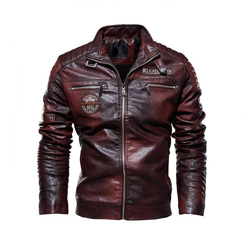 1Pcs Herren Winter Windschutz Leder Jacke Motorrad Jacken Mantel verdicken Mantel 7XL von Joom DACH