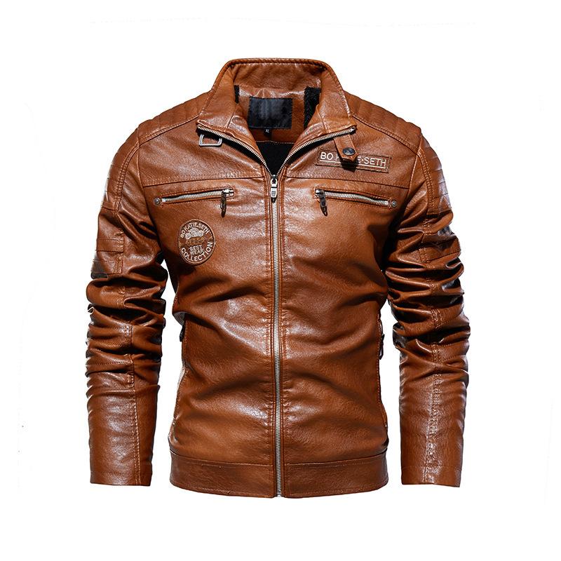 1Pcs Herren Winter Windschutz Leder Jacke Motorrad Jacken Mantel verdicken Mantel 7XL von Joom DACH