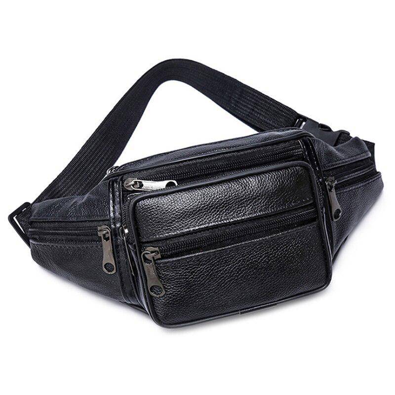 1Pcs Rindsleder männer Taille Tasche Gürtel Brieftasche Männlichen Leder Mode Luxus Kleine Schulter Taschen Für Männer 30*10*15cm schwarz von Joom DACH