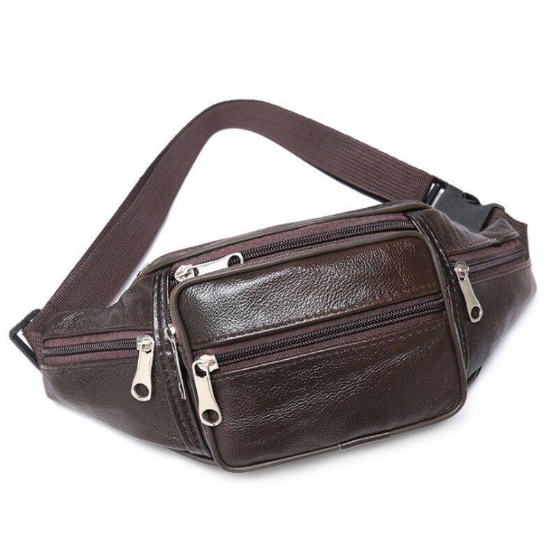 1Pcs Rindsleder männer Taille Tasche Gürtel Brieftasche Männlichen Leder Mode Luxus Kleine Schulter Taschen Für Männer 30*10*15cm kaffeebraun von Joom DACH