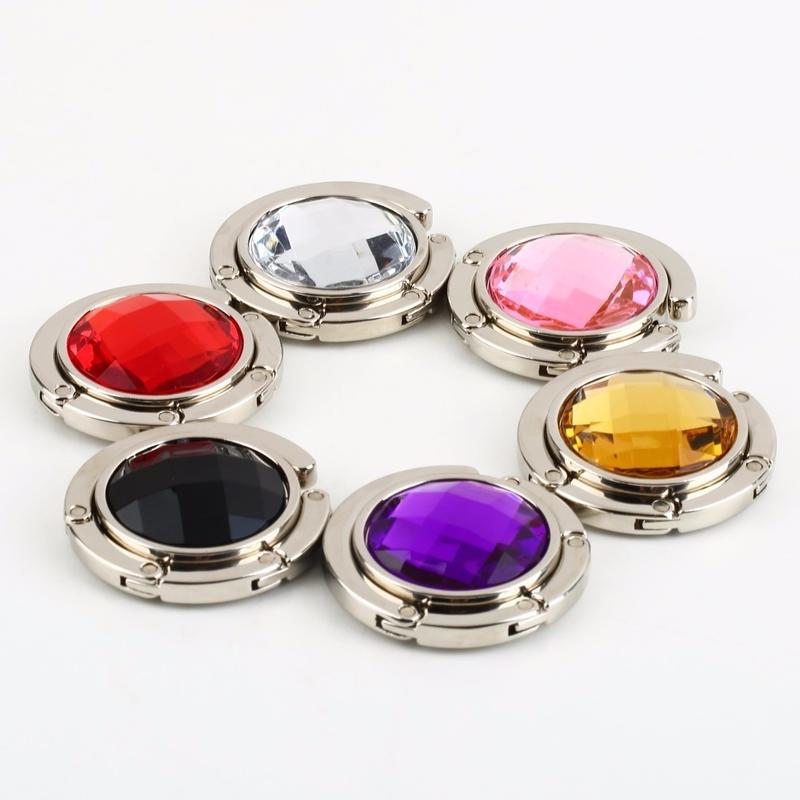 1Pcs Tragbare Frauen Geldbörse Falten Strass Kristall Legierung Handtasche Tasche Aufhänger Haken Halter violett von Joom DACH