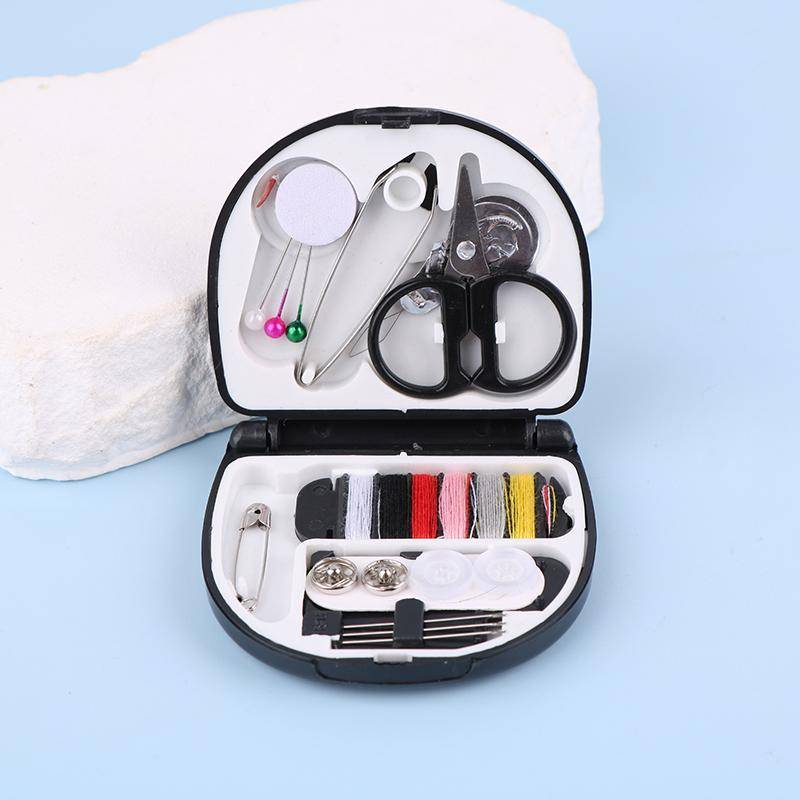 1Set Knöpfe Pins Aufbewahrungsboxen Nähkasten Haushalt Tragbarer Reise Mini Nähset Schere Fingerhut Nadelfäden Box Set von Joom DACH