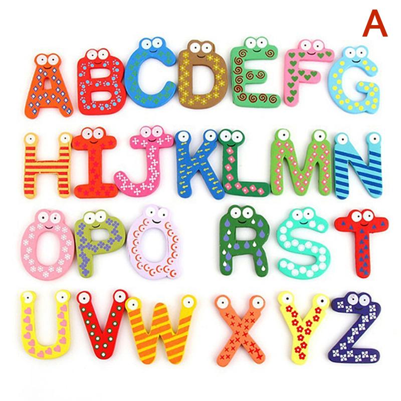 1Set Magnetische Lernen Alphabet Buchstaben Kühlschrank Magnete Kühlschrank Aufkleber Holz Pädagogisches Kinder Spielzeug Für Kinder A von Joom DACH